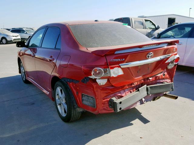 2T1BU4EE4BC695259 - 2011 TOYOTA COROLLA S RED photo 3