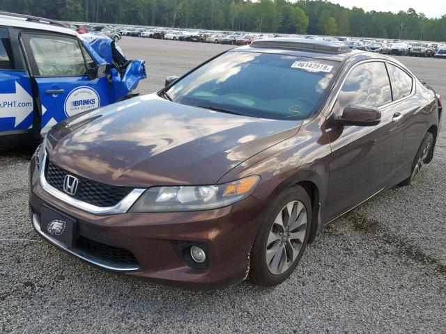 1HGCT1B84DA005927 - 2013 HONDA ACCORD EXL BROWN photo 2