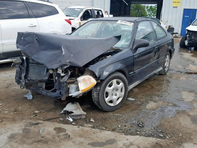 1HGEJ6120VL047784 - 1997 HONDA CIVIC DX BLACK photo 2