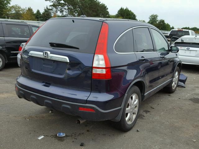 JHLRE38727C072454 - 2007 HONDA CR-V EXL BLUE photo 4