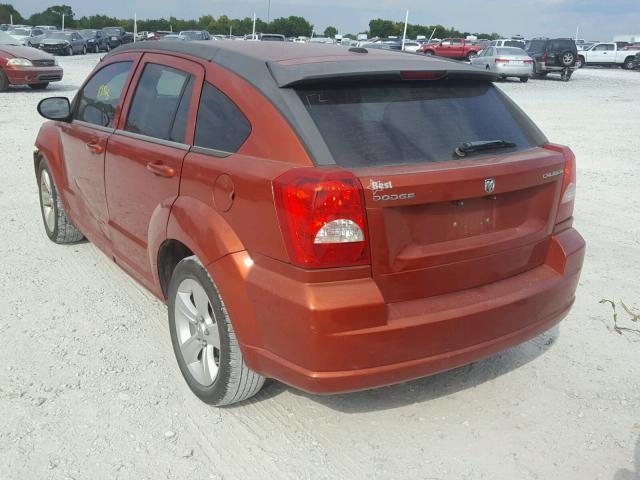 1B3CB3HA6AD541927 - 2010 DODGE CALIBER MA ORANGE photo 3