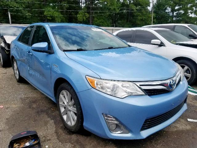 4T1BD1FK2CU005821 - 2012 TOYOTA CAMRY HYBR BLUE photo 1