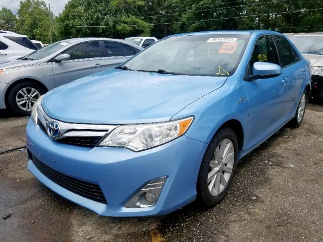 4T1BD1FK2CU005821 - 2012 TOYOTA CAMRY HYBR BLUE photo 2