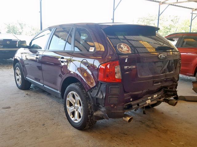 2FMDK4JC4BBA66785 - 2011 FORD EDGE SEL PURPLE photo 3