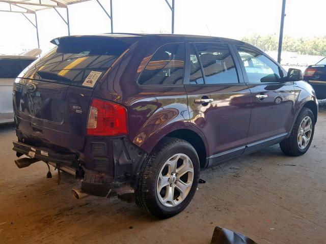 2FMDK4JC4BBA66785 - 2011 FORD EDGE SEL PURPLE photo 4