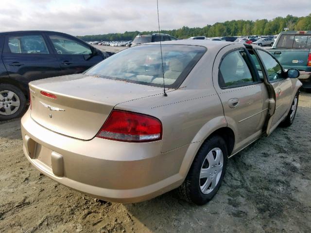 1C3EL46R54N250048 - 2004 CHRYSLER SEBRING LX GOLD photo 4