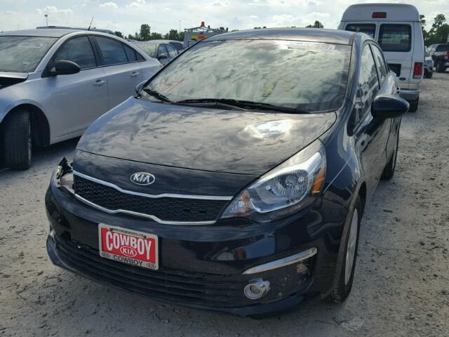 KNADN4A36G6665928 - 2016 KIA RIO EX BLACK photo 2