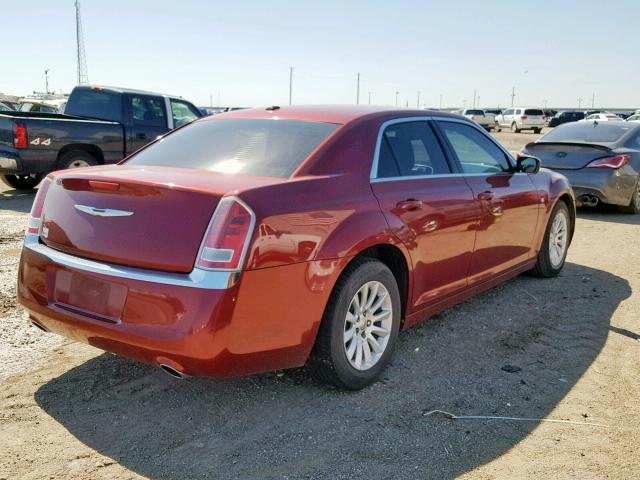 2C3CCAAG1DH589488 - 2013 CHRYSLER 300 RED photo 4