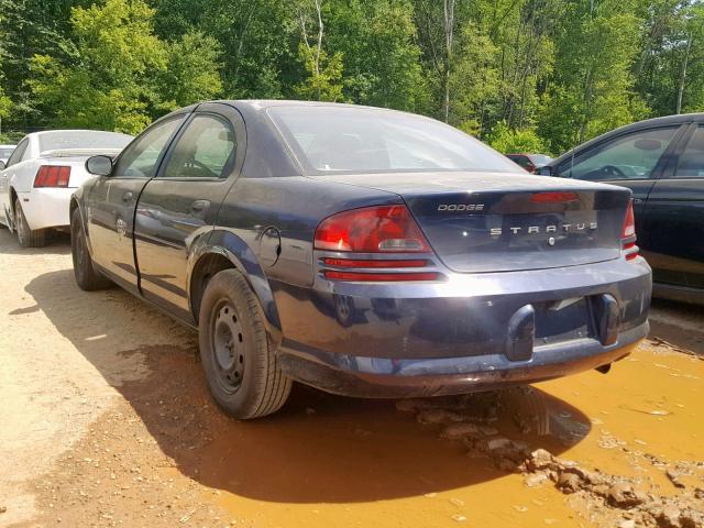 1B3EL36T74N334424 - 2004 DODGE STRATUS SE BLUE photo 3