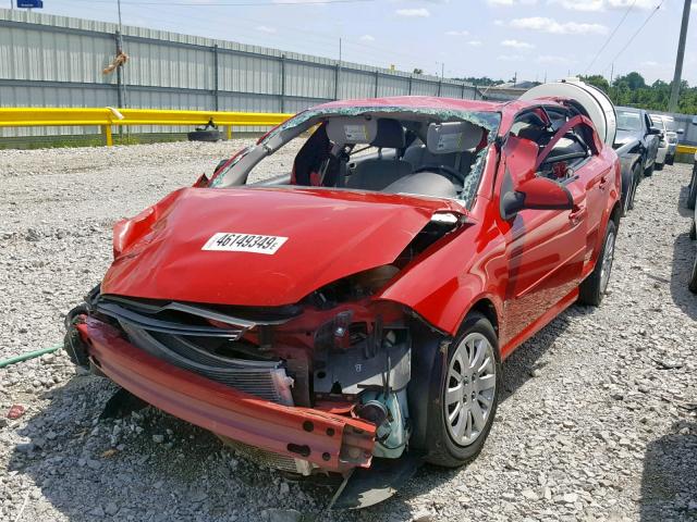 1G1AT58H697254599 - 2009 CHEVROLET COBALT LT RED photo 2