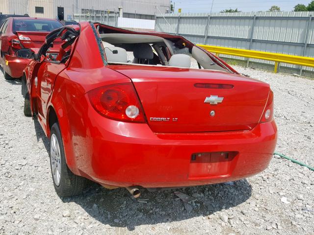 1G1AT58H697254599 - 2009 CHEVROLET COBALT LT RED photo 3