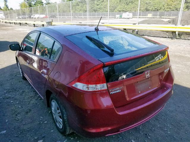 JHMZE2H53AS004908 - 2010 HONDA INSIGHT LX RED photo 3