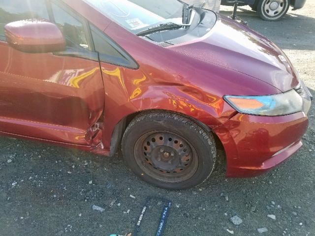 JHMZE2H53AS004908 - 2010 HONDA INSIGHT LX RED photo 9