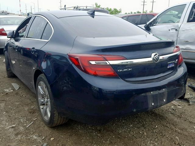 2G4GP5EX9F9297342 - 2015 BUICK REGAL PREM BLUE photo 3