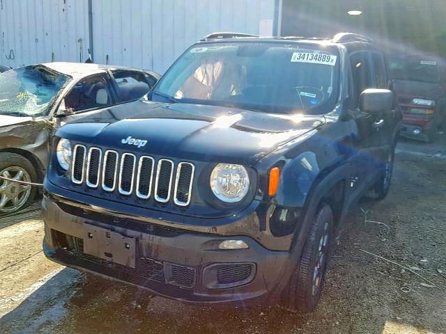 ZACCJBAB8JPH44799 - 2018 JEEP RENEGADE S BLACK photo 2