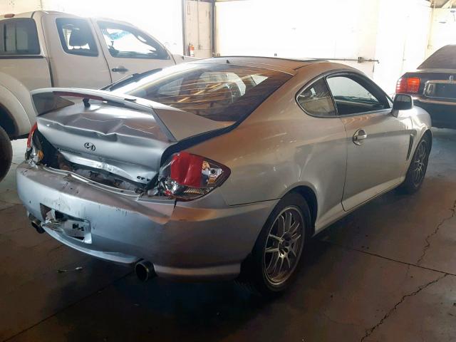 KMHHN65F74U111546 - 2004 HYUNDAI TIBURON GT SILVER photo 4