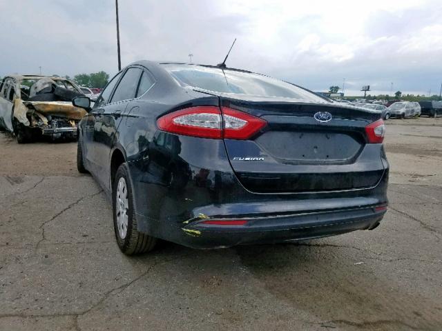 3FA6P0G72DR252904 - 2013 FORD FUSION S BLACK photo 3