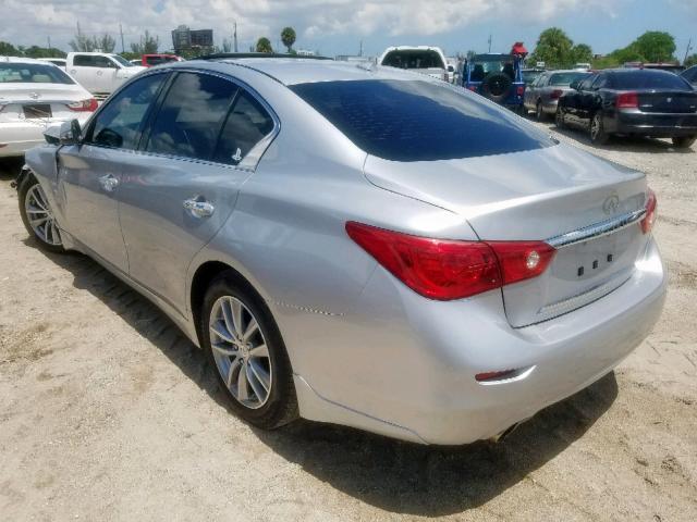 JN1BV7AP9EM689019 - 2014 INFINITI Q50 BASE SILVER photo 3