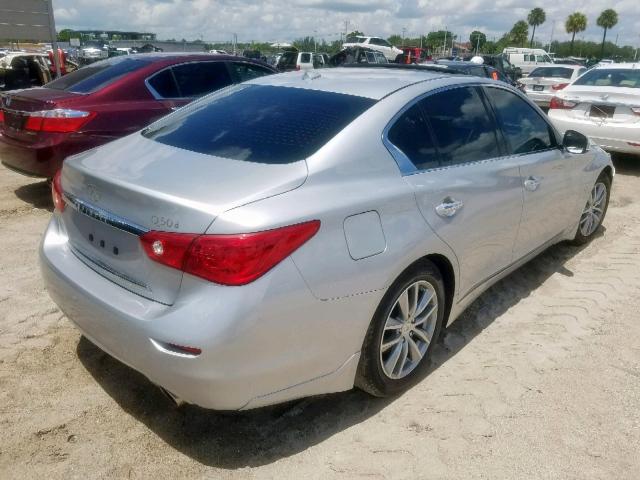 JN1BV7AP9EM689019 - 2014 INFINITI Q50 BASE SILVER photo 4