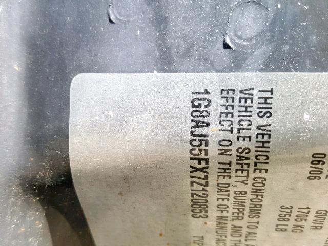 1G8AJ55FX7Z120853 - 2007 SATURN ION LEVEL WHITE photo 10