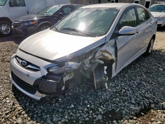 KMHCT4AE2EU758259 - 2014 HYUNDAI ACCENT GLS SILVER photo 2