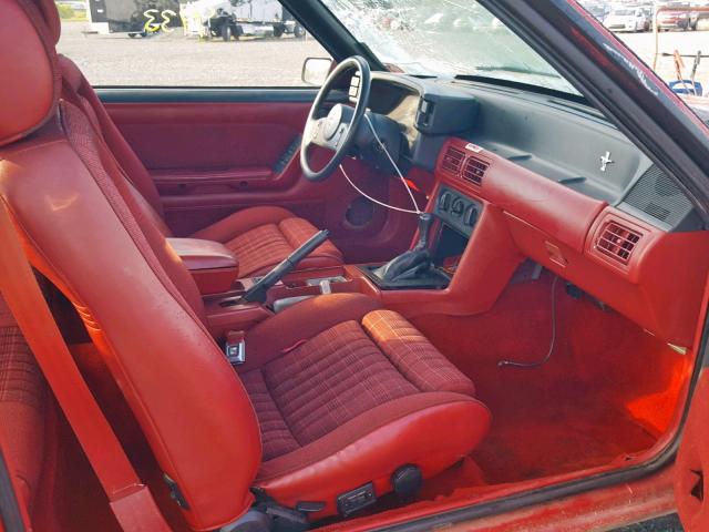 1FABP41E8KF239114 - 1989 FORD MUSTANG LX RED photo 5