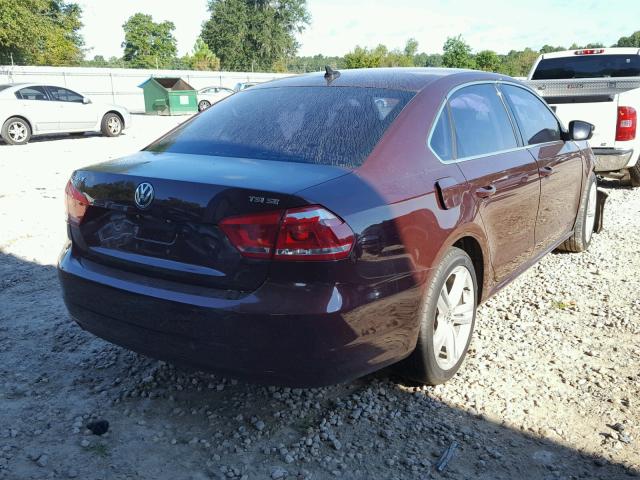 1VWBT7A38EC035325 - 2014 VOLKSWAGEN PASSAT SE BURGUNDY photo 4