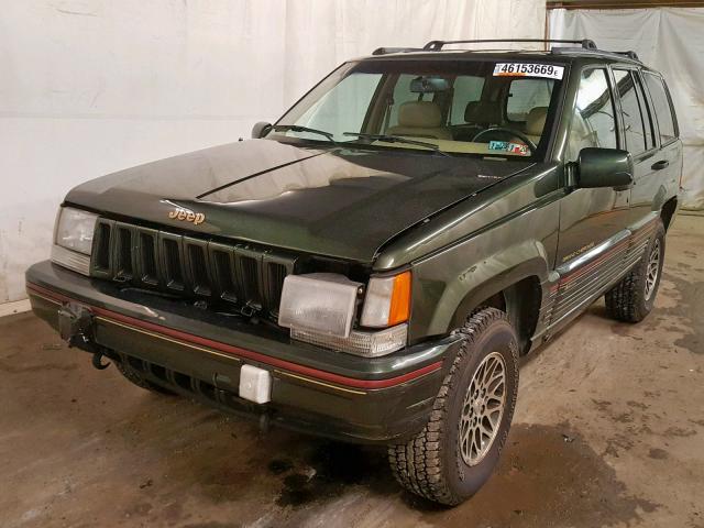 1J4GZ78YXSC622883 - 1995 JEEP GRAND CHER GREEN photo 2