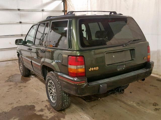 1J4GZ78YXSC622883 - 1995 JEEP GRAND CHER GREEN photo 3