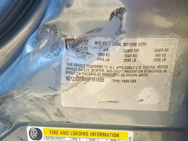 1G1ZH57B69F161685 - 2009 CHEVROLET MALIBU 1LT 灰色 照片 10