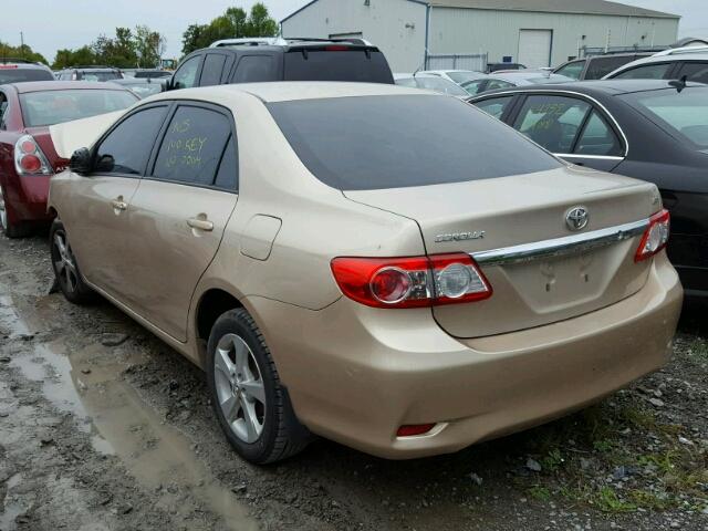 2T1BU4EE8BC574525 - 2011 TOYOTA COROLLA BA BEIGE photo 3