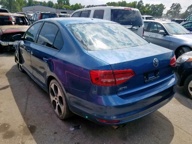 3VW2K7AJ7FM249529 - 2015 VOLKSWAGEN JETTA BASE Կապույտ լուսանկար 3