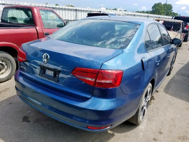 3VW2K7AJ7FM249529 - 2015 VOLKSWAGEN JETTA BASE Կապույտ լուսանկար 4