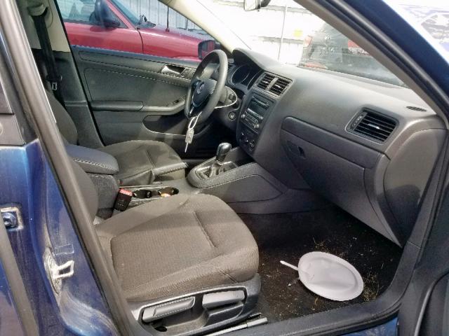 3VW2K7AJ7FM249529 - 2015 VOLKSWAGEN JETTA BASE Կապույտ լուսանկար 5