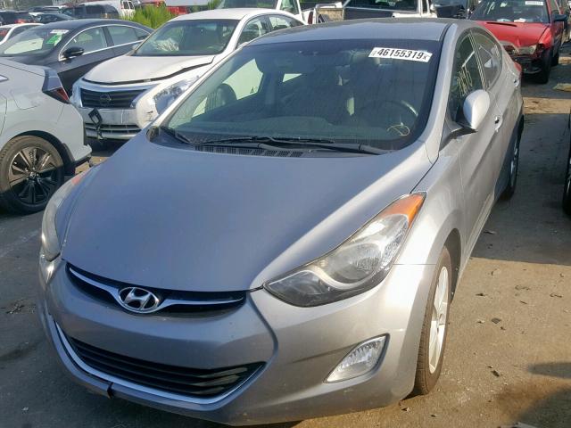 KMHDH4AE8DU016789 - 2013 HYUNDAI ELANTRA GL SILVER photo 2