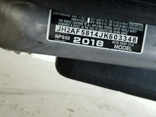 JH2AF5814JK603348 - 2018 HONDA NPS50 BLACK photo 10