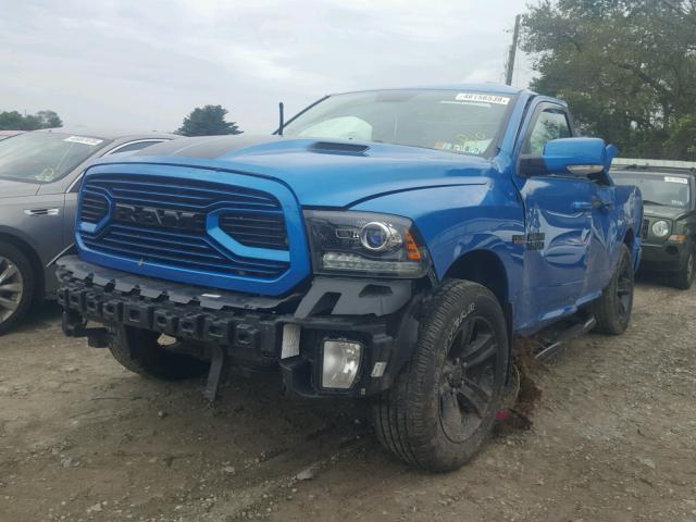 1C6RR7MT8JS194297 - 2018 RAM 1500 SPORT BLUE photo 2