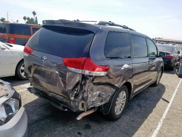 5TDYK3DC5DS382788 - 2013 TOYOTA SIENNA XLE CHARCOAL photo 4