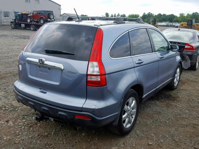 JHLRE48738C021388 - 2008 HONDA CR-V EXL BLUE photo 4