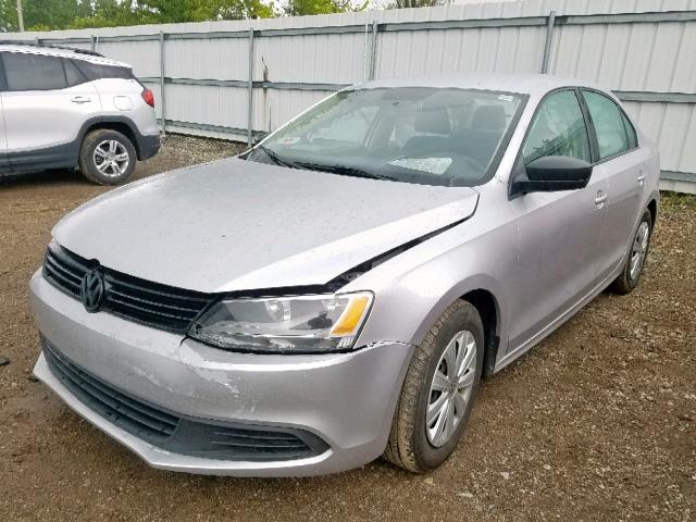 3VW2K7AJ9EM299797 - 2014 VOLKSWAGEN JETTA BASE SILVER photo 2