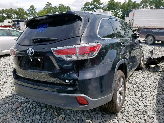 5TDKKRFH9FS045383 - 2015 TOYOTA HIGHLANDER BLACK photo 4