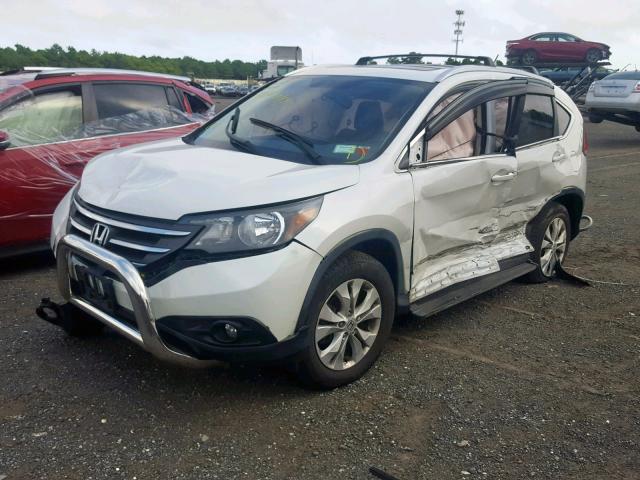 5J6RM4H76EL051801 - 2014 HONDA CR-V EXL WHITE photo 2