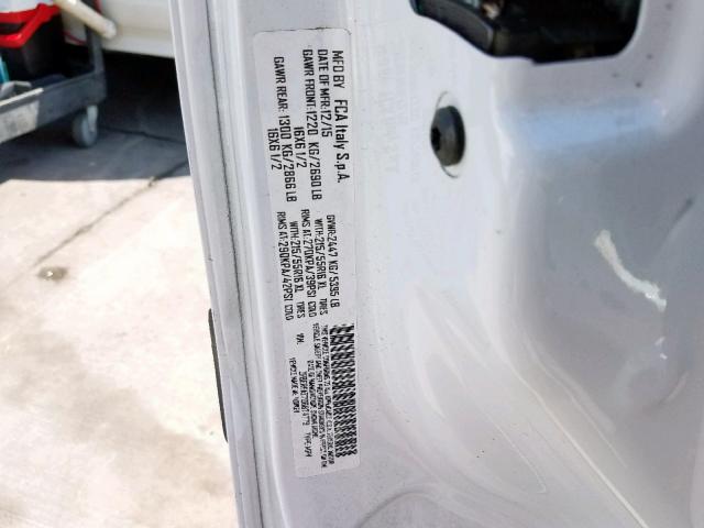 ZFBERFAT7G6B74779 - 2016 RAM PROMASTER 白色 照片 10