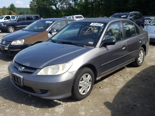 2HGES16365H515869 - 2005 HONDA CIVIC DX V GRAY photo 2