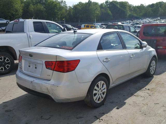 KNAFU4A23A5844542 - 2010 KIA FORTE EX SILVER photo 4