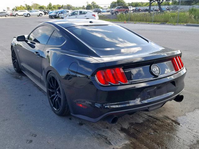 1FA6P8CF2F5357458 - 2015 FORD MUSTANG GT BLACK photo 3