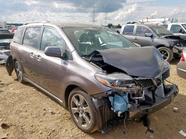 5TDXZ3DC2KS978459 - 2019 TOYOTA SIENNA SE GRAY photo 1