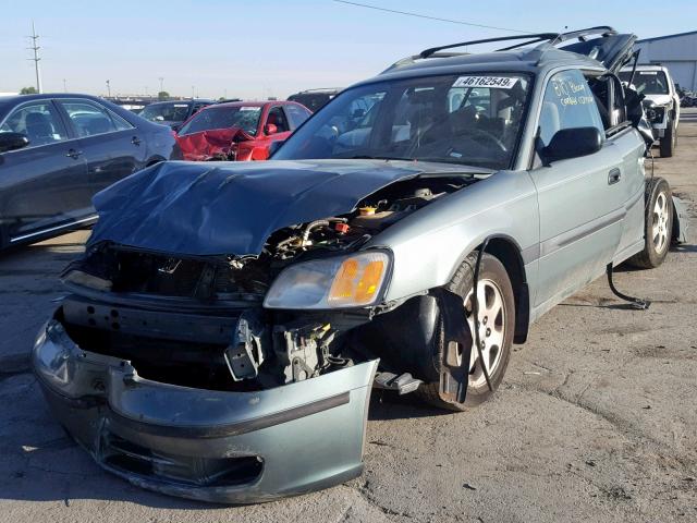 4S3BH635917302214 - 2001 SUBARU LEGACY L GREEN photo 2