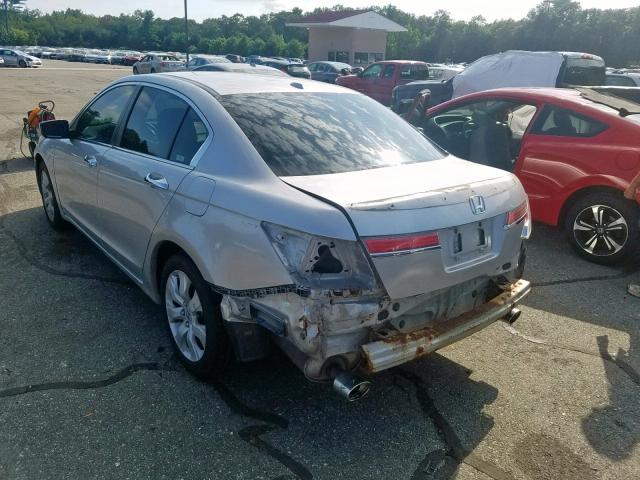 1HGCP36838A021620 - 2008 HONDA ACCORD EXL SILVER photo 3