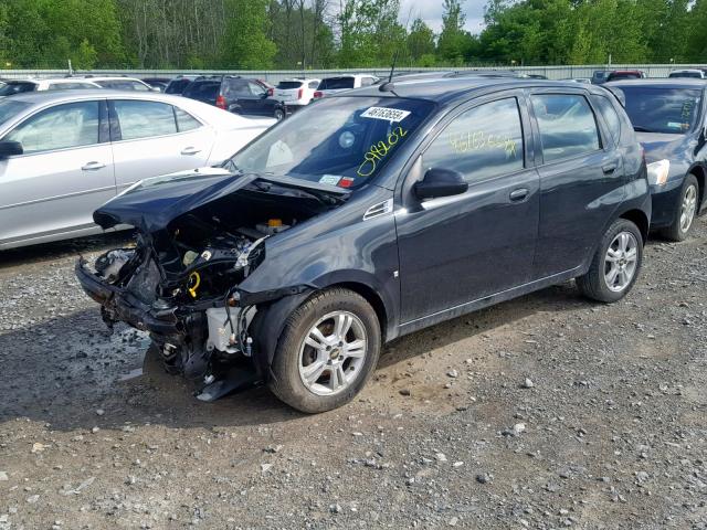 KL1TG66E59B622777 - 2009 CHEVROLET AVEO LT BLACK photo 2